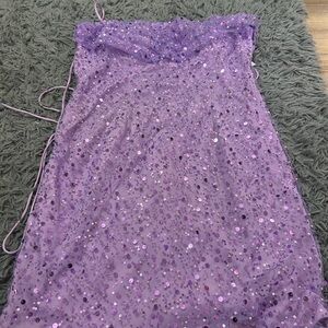 Purple Sequin Mini Dress